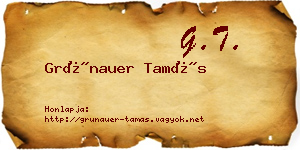 Grünauer Tamás névjegykártya